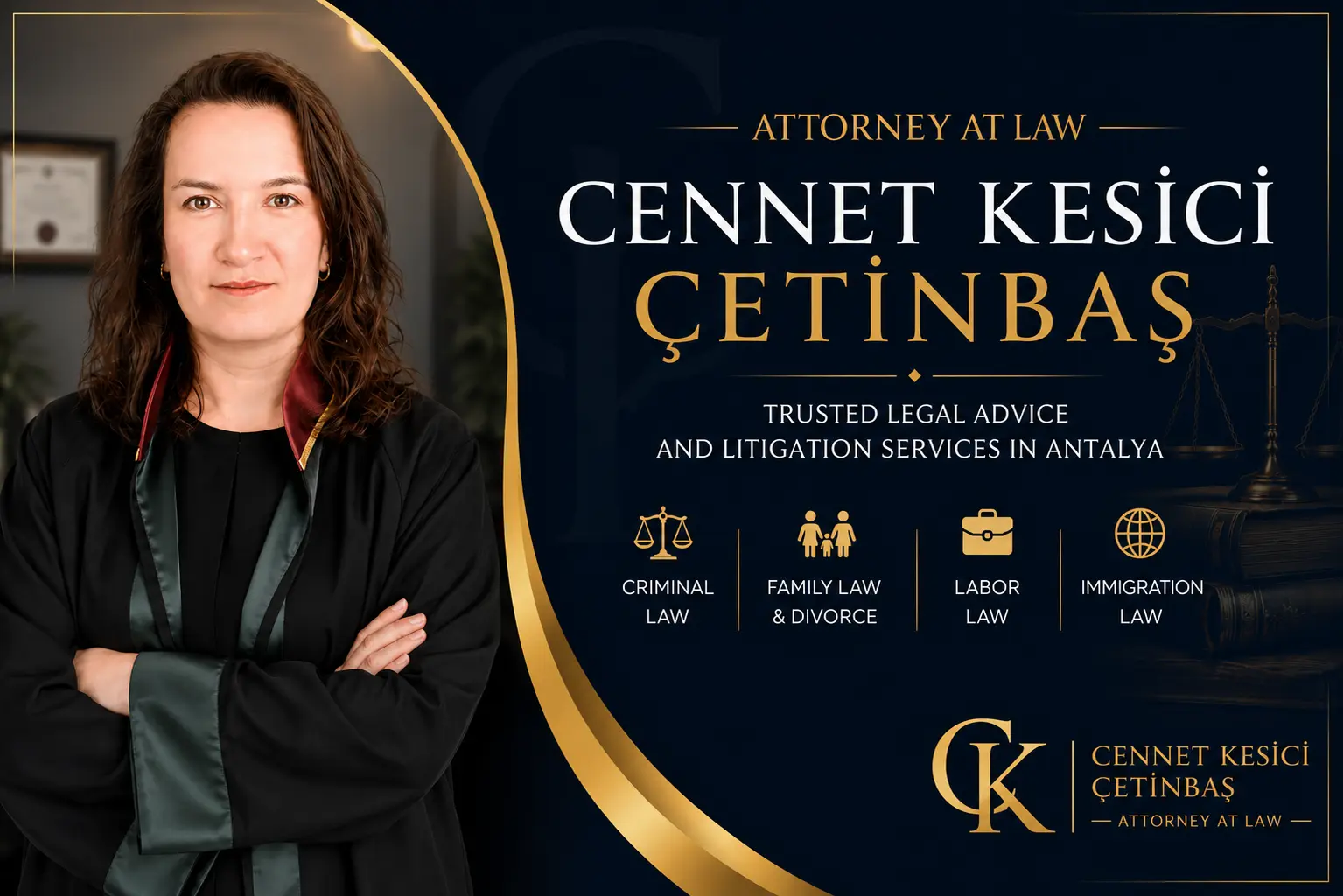 English Speaking Lawyer in Antalya Cennet Kesici Cetinbas Law Office Criminal Real Estate and Foreigners Law Advocacy