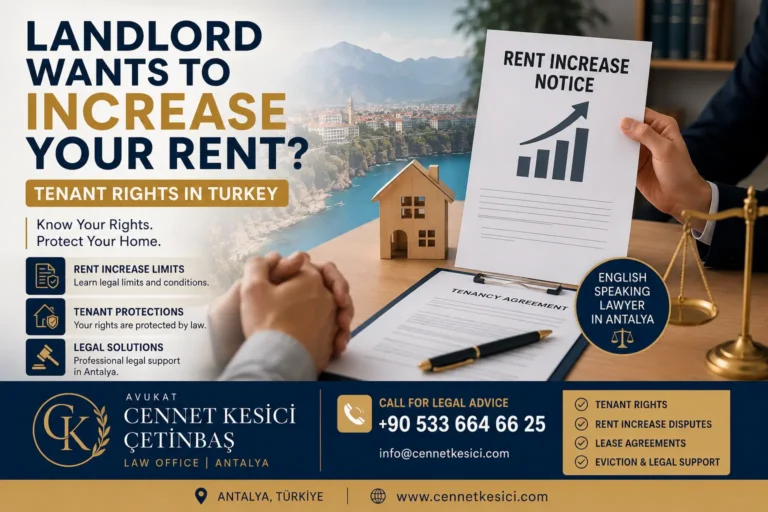 English Speaking Lawyer in Antalya advising a tenant about rent increase rights in Turkey and legal protection against excessive rent demands.