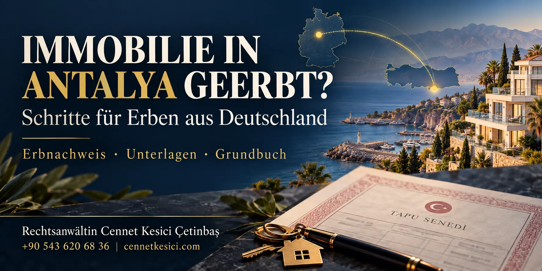 Immobilie in Antalya geerbt: Schritte für Erben aus Deutschland – Rechtsanwältin Cennet Kesici Çetinbaş