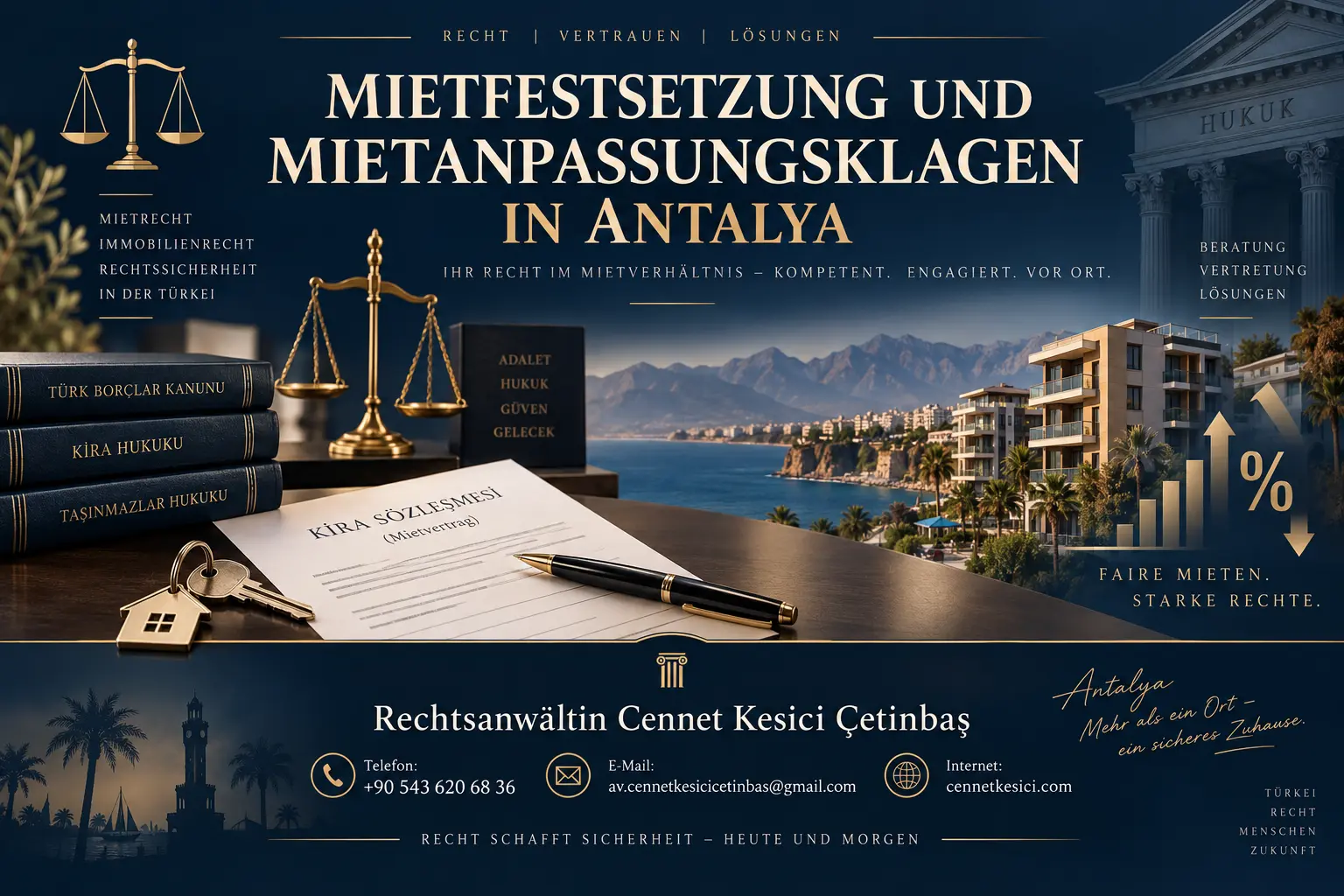 Mietfestsetzung und Mietanpassungsklagen in Antalya - Rechtsanwältin Cennet Kesici Çetinbaş