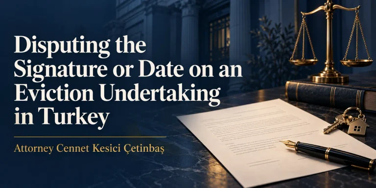 Disputing an eviction undertaking’s signature or date in Turkey — Attorney Cennet Kesici Çetinbaş