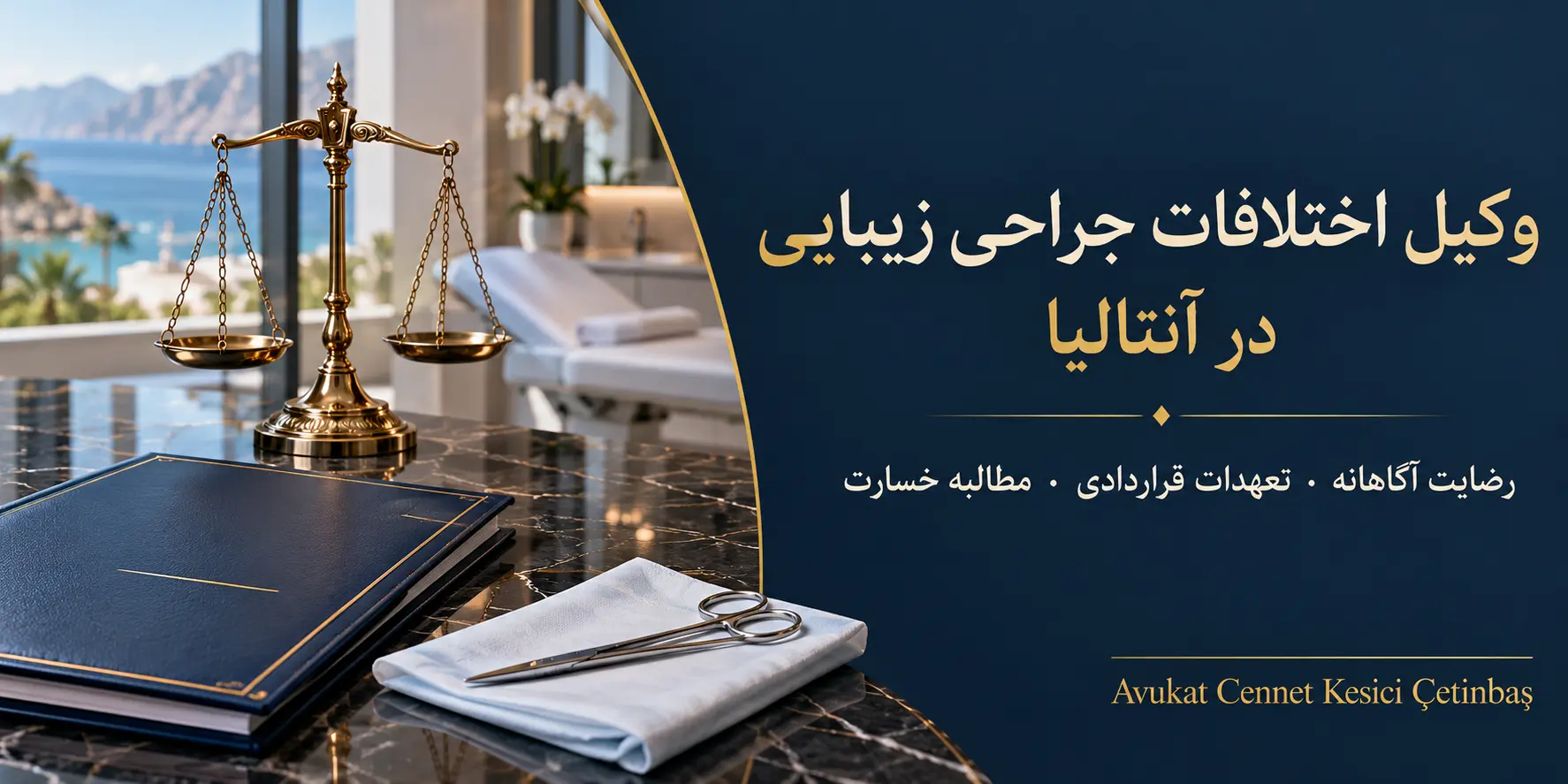 وکیل اختلافات جراحی زیبایی در آنتالیا؛ ترازوی عدالت، اسناد درمان و ابزار جراحی